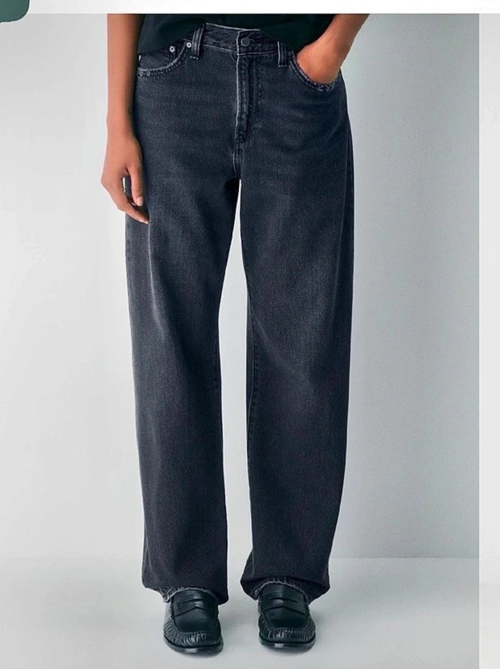 Denim Forum The '90s Marlo Hi-Rise Baggy Jean Black